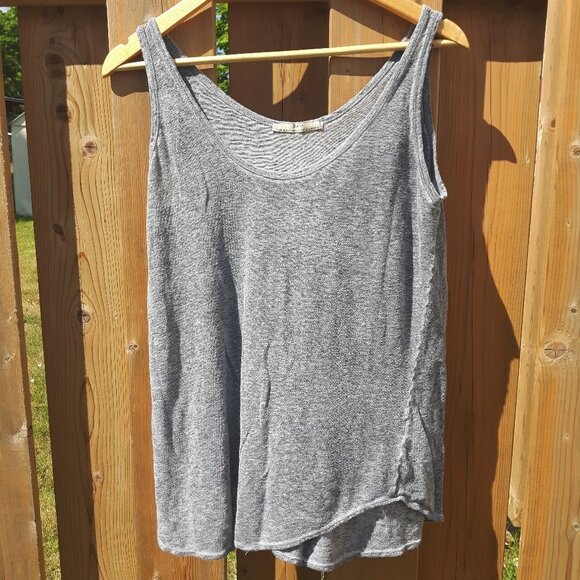 Zara Basics Loose Grey Tank Top Distressed M - Picture 1 of 4